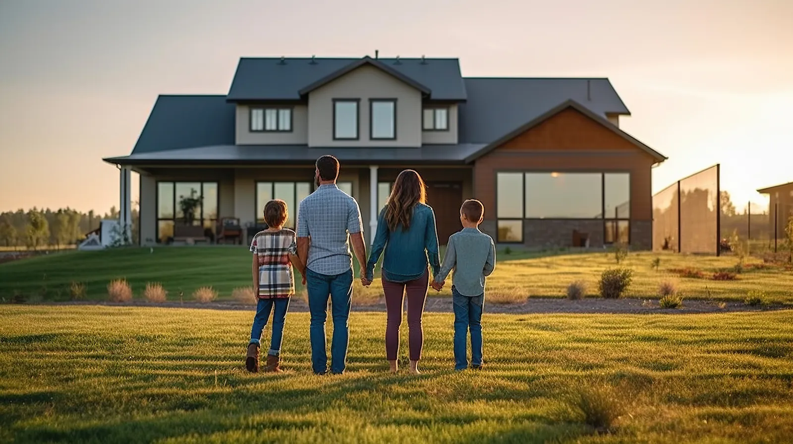 family looking at new house